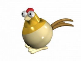 Cartoon rooster cock 3d model preview
