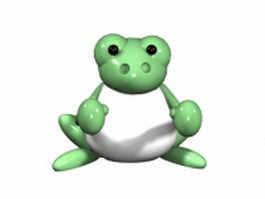 Cartoon frog with boxing gloves 3d model preview