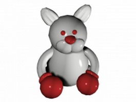 Boxing cartoon rabbit 3d model preview