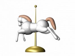 Cartoon carousel horse 3d model preview