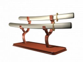 Decoration saber swords 3d model preview