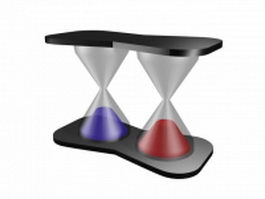 Two hourglass with frame 3d model preview
