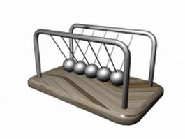 Newtons cradle balls 3d model preview