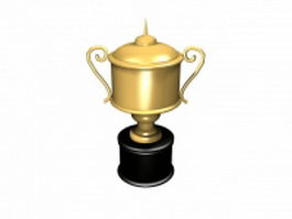 Gold trophy 3d model preview