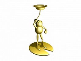 Gold frog metal artware 3d model preview
