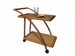 Wood restaurant cart 3d preview