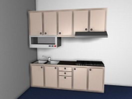 Small modern kitchen design 3d model preview