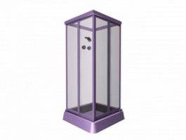 Lavender glass shower stall 3d model preview