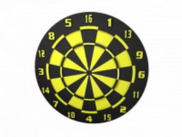 Two sided dart board 3d model preview
