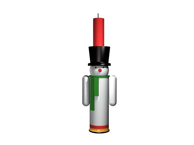 Snowman candleholder 3d rendering