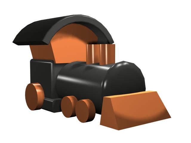 Cartoon toy locomotive 3d rendering