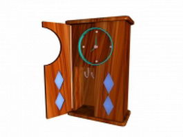 Wall cabinet clock 3d model preview