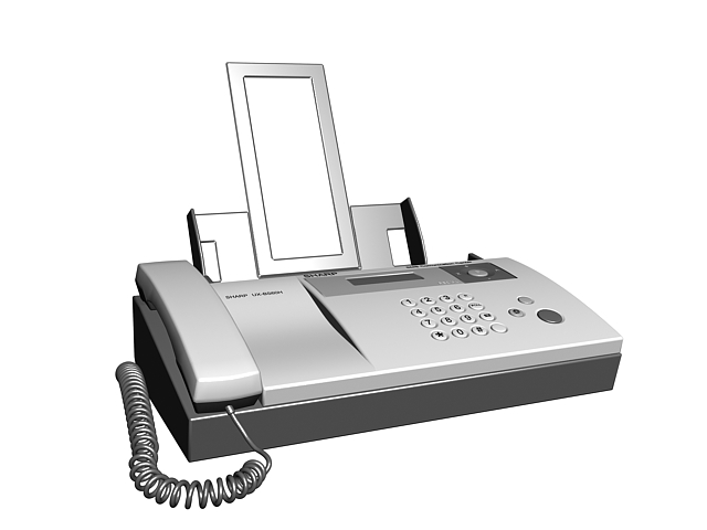 Sharp UX-BS60H fax machine 3d rendering