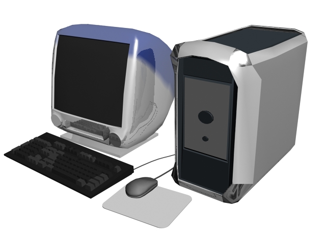 Desktop computer 3d rendering