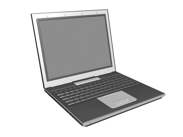 Laptop computer 3d rendering