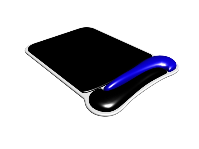 Mousepad with padded wrist rest 3d rendering