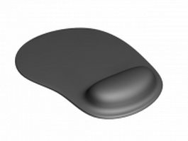 Black mousepad 3d model preview