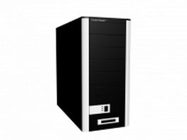 Cooler master mid tower case 3d model preview