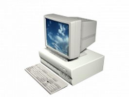 Horizontal desktop computer 3d model preview