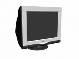 LG flat screen CRT monitor 3d model preview