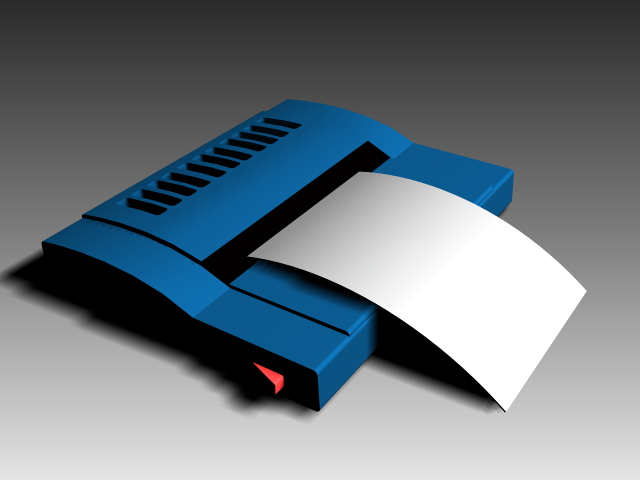 Simple fax machine 3d rendering