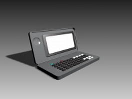 Early laptop computer 3d model preview