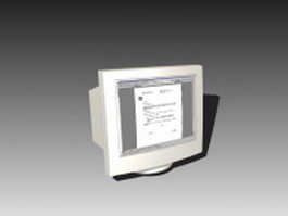 CRT monitor 3d model preview