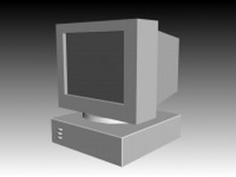 Low poly desktop computer 3d model preview