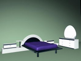 Modern bedroom furniture sets 3d model preview