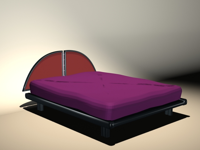 Purple modern bed 3d rendering