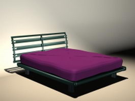 Mission style soft bed 3d model preview