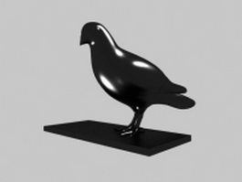 Pigeon sculpture 3d model preview
