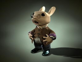 Cartoon rabbit character 3d model preview