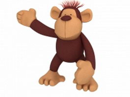 Funny cartoon orangutan 3d model preview