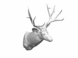 Mounted deer head sculpture 3d model preview
