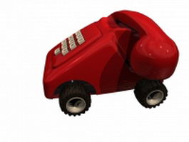 Toy telephone for kids 3d model preview