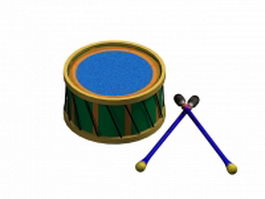 Toy drum for kids 3d model preview