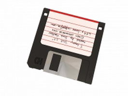 Floppy disk 3.5 diskette 3d model preview