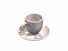 Coffee cup with saucer 3d model preview