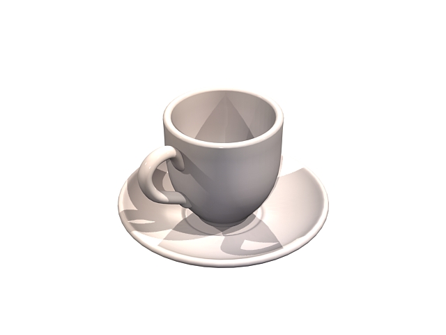 Coffee cup with saucer 3d rendering