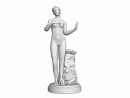 Neoclassical woman sculpture 3d model preview