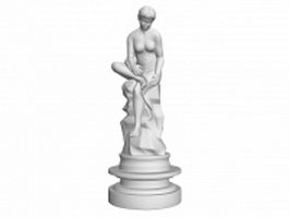 Modernist art female sculpture 3d model preview