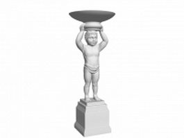 Boy sculpture 3d model preview