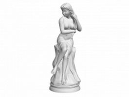 Modern woman statue 3d model preview