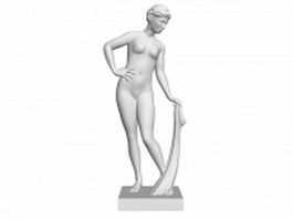 Greek woman statue 3d model preview