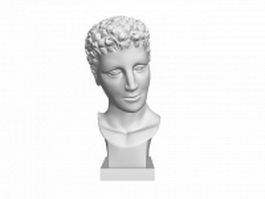 Statue of David head 3d model preview