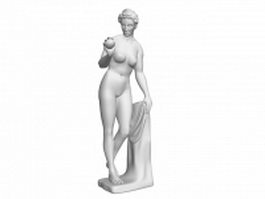 roman woman statue 3d model preview
