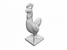 Cock statue for garden 3d model preview