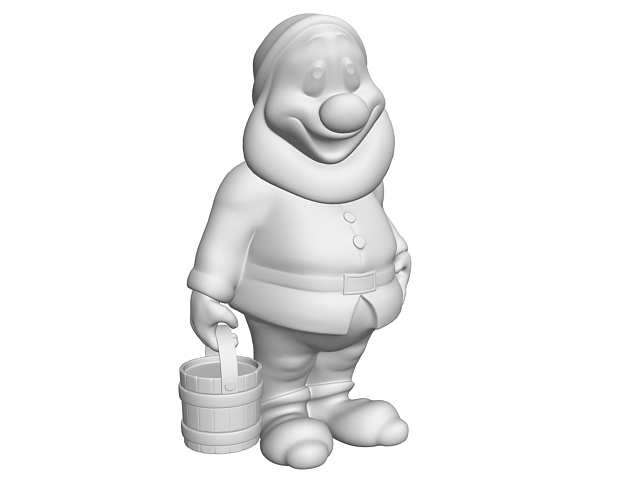 Cartoon dwarf statue 3d rendering