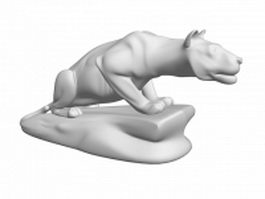 Leopard sculpture for garden 3d model preview